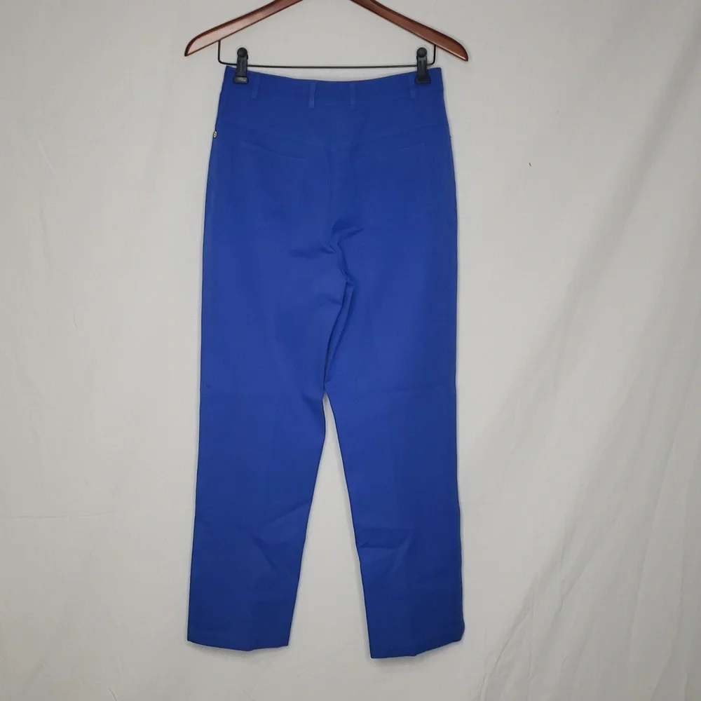 Vintage St. John Sport Womens Straigt Leg Pants Size 2 Blue Old Money 80s Career - Picture 6 of 15